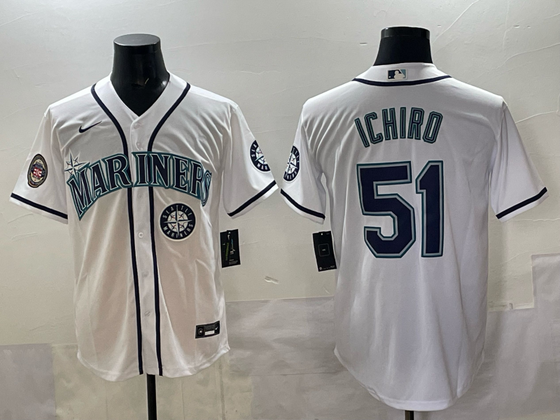Men Seattle Mariners #51 Ichiro white MLB 2025 Nike jersey 016->seattle mariners->MLB Jersey